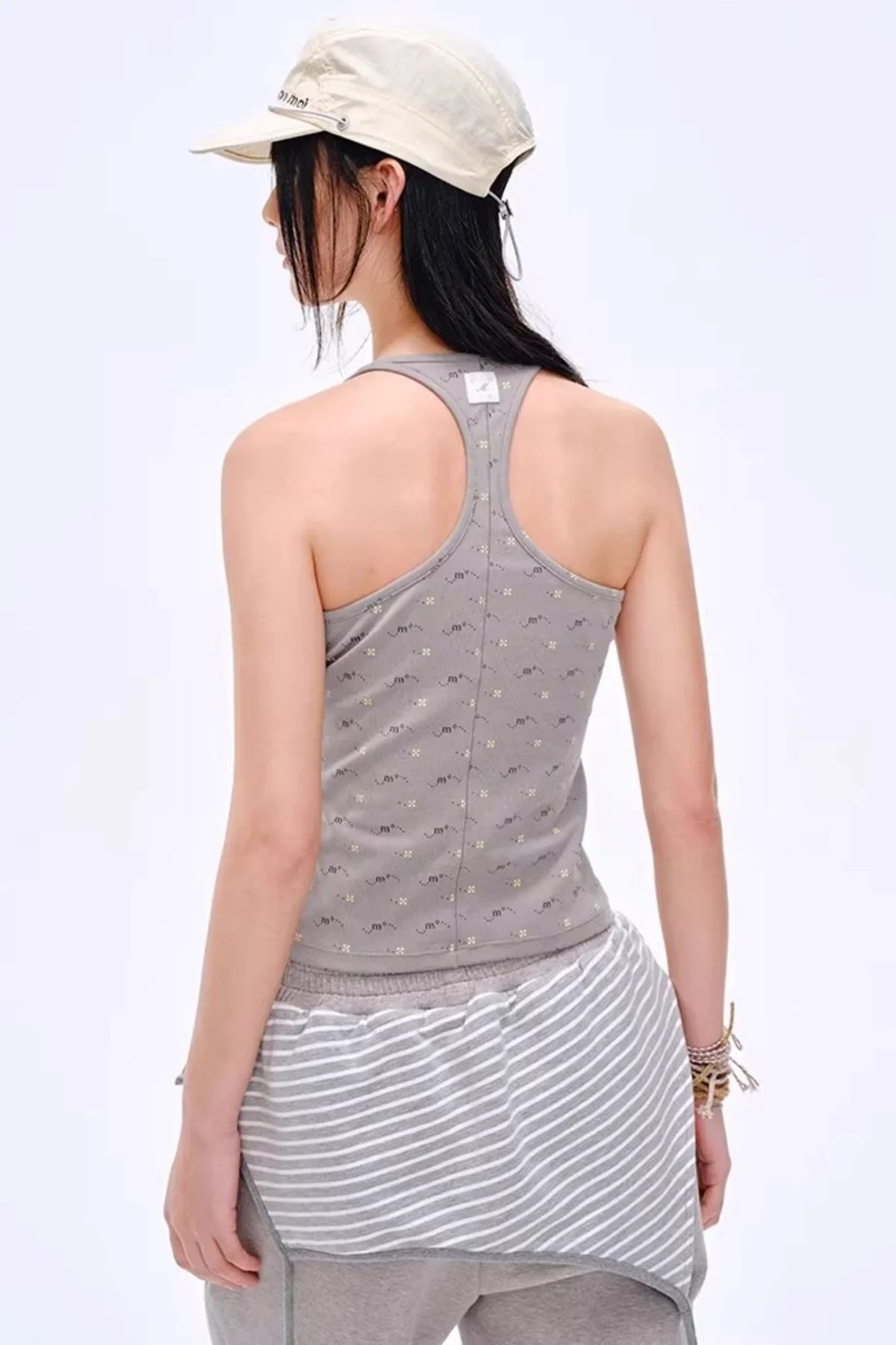 Retro U-Neck Slim-Fit Top