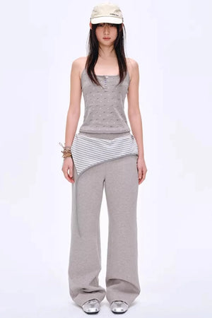 Retro U-Neck Slim-Fit Top