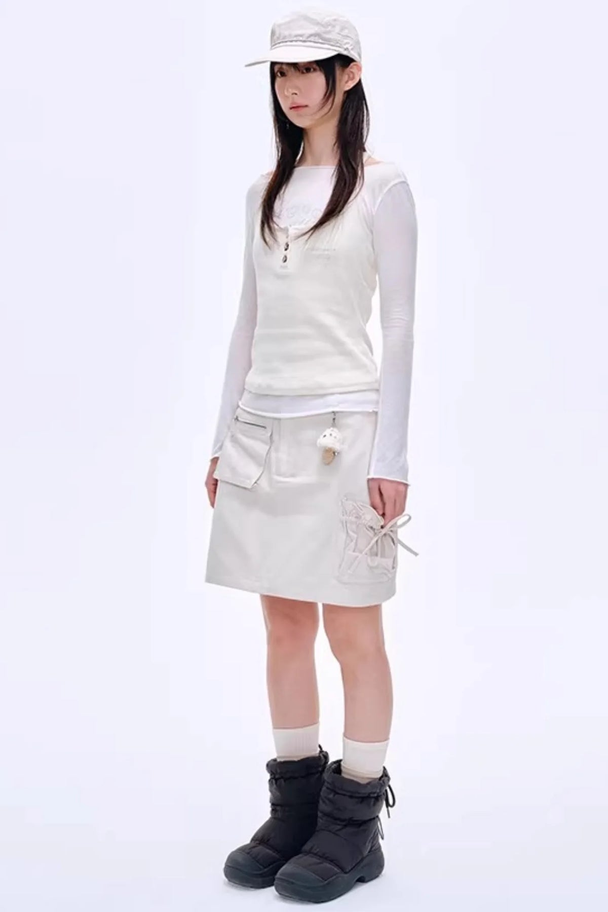 Retro U-Neck Slim-Fit Top