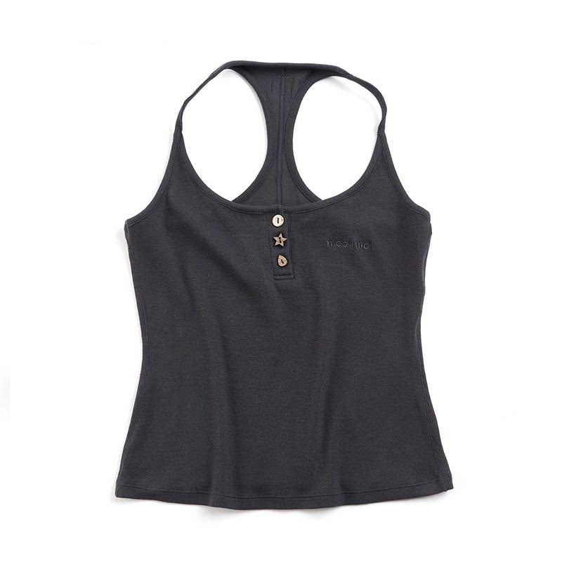 Retro U-Neck Slim-Fit Top