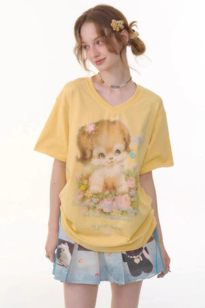 Retro V-Neck Blouse
