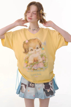 Retro V-Neck Blouse