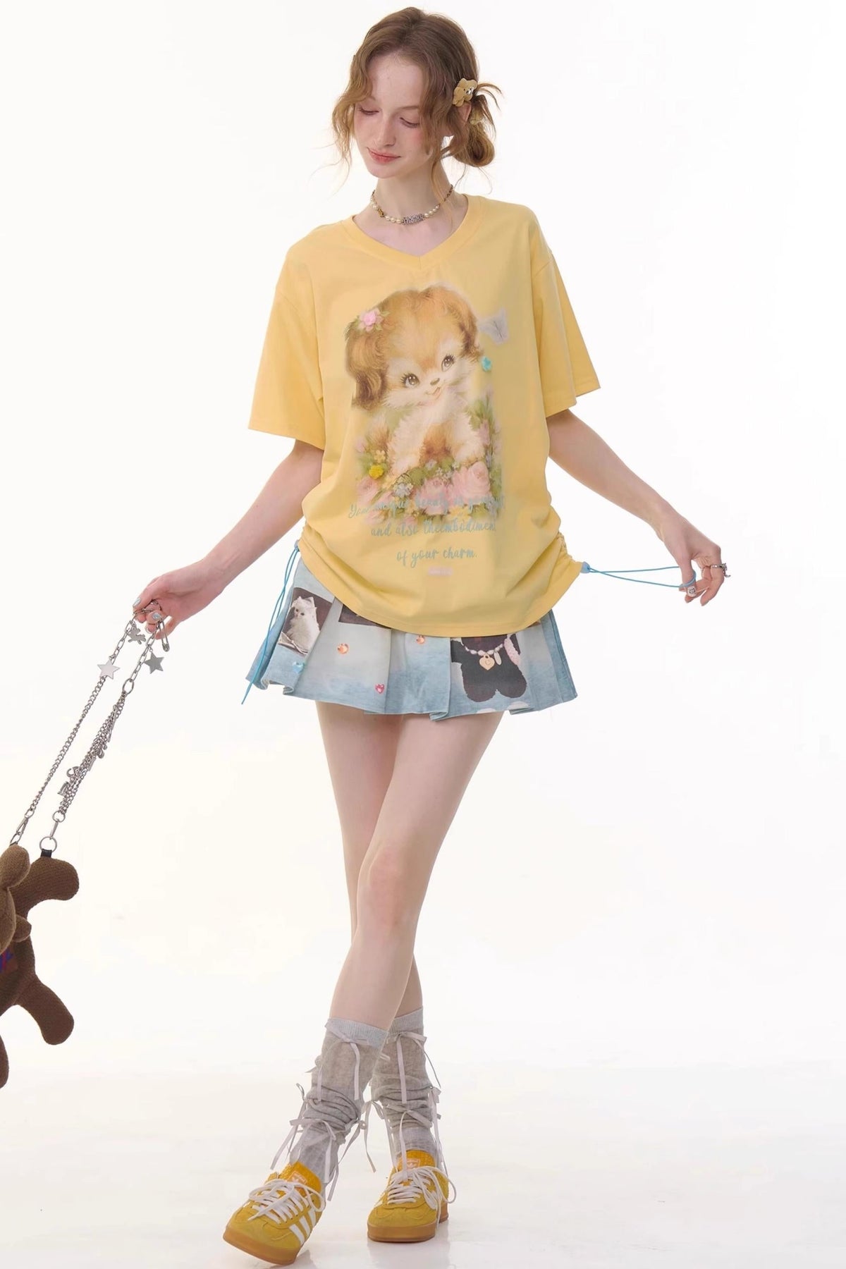 Retro V-Neck Blouse