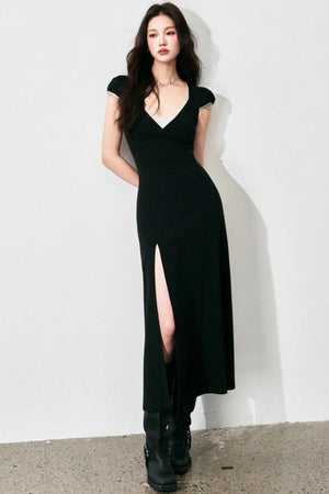 Retro V-Neck Lace Dress