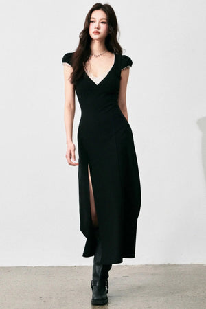 Retro V-Neck Lace Dress