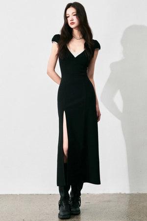 Retro V-Neck Lace Dress