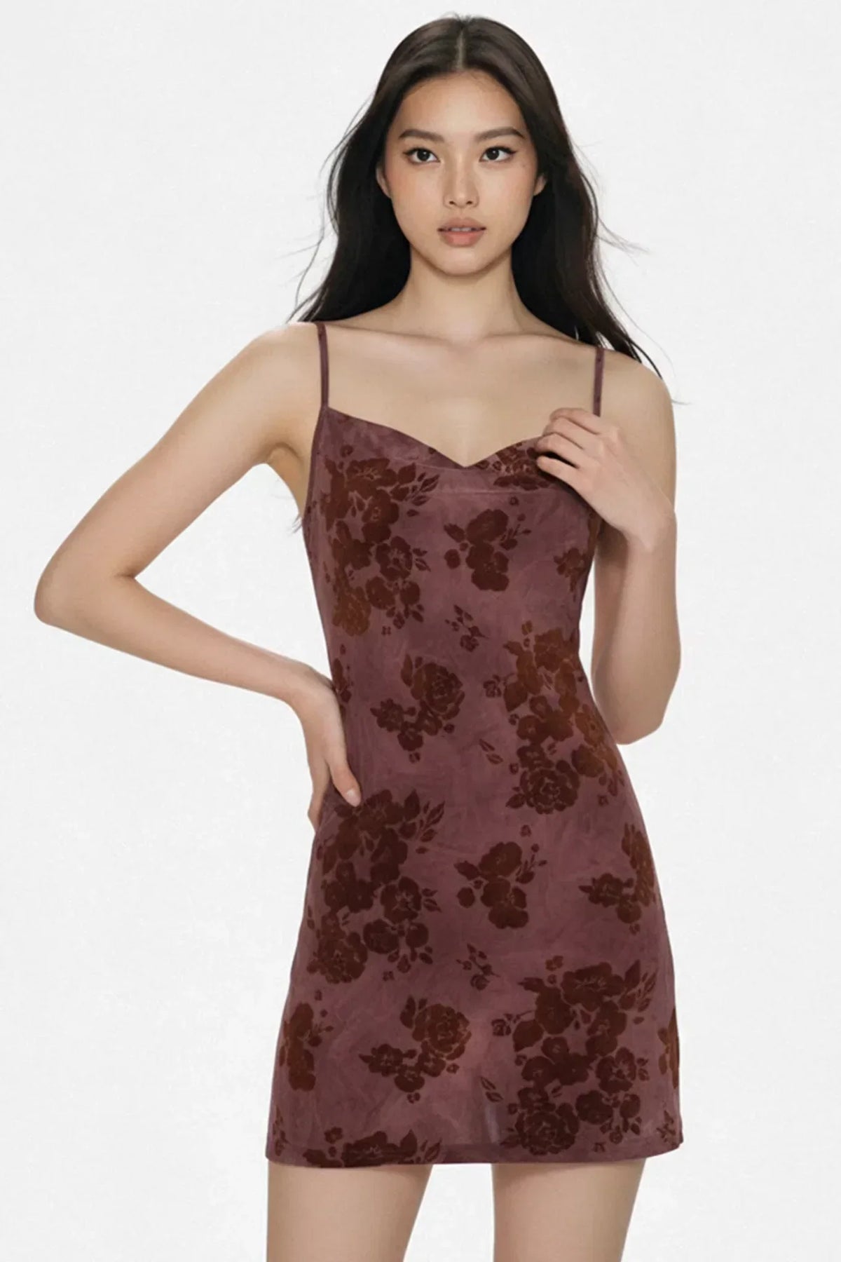 Retro Velvet Print Dress