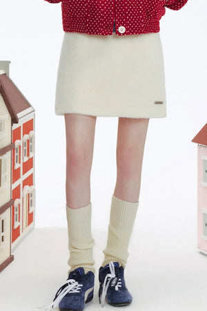Retro Velvet Snow A Line Skirt