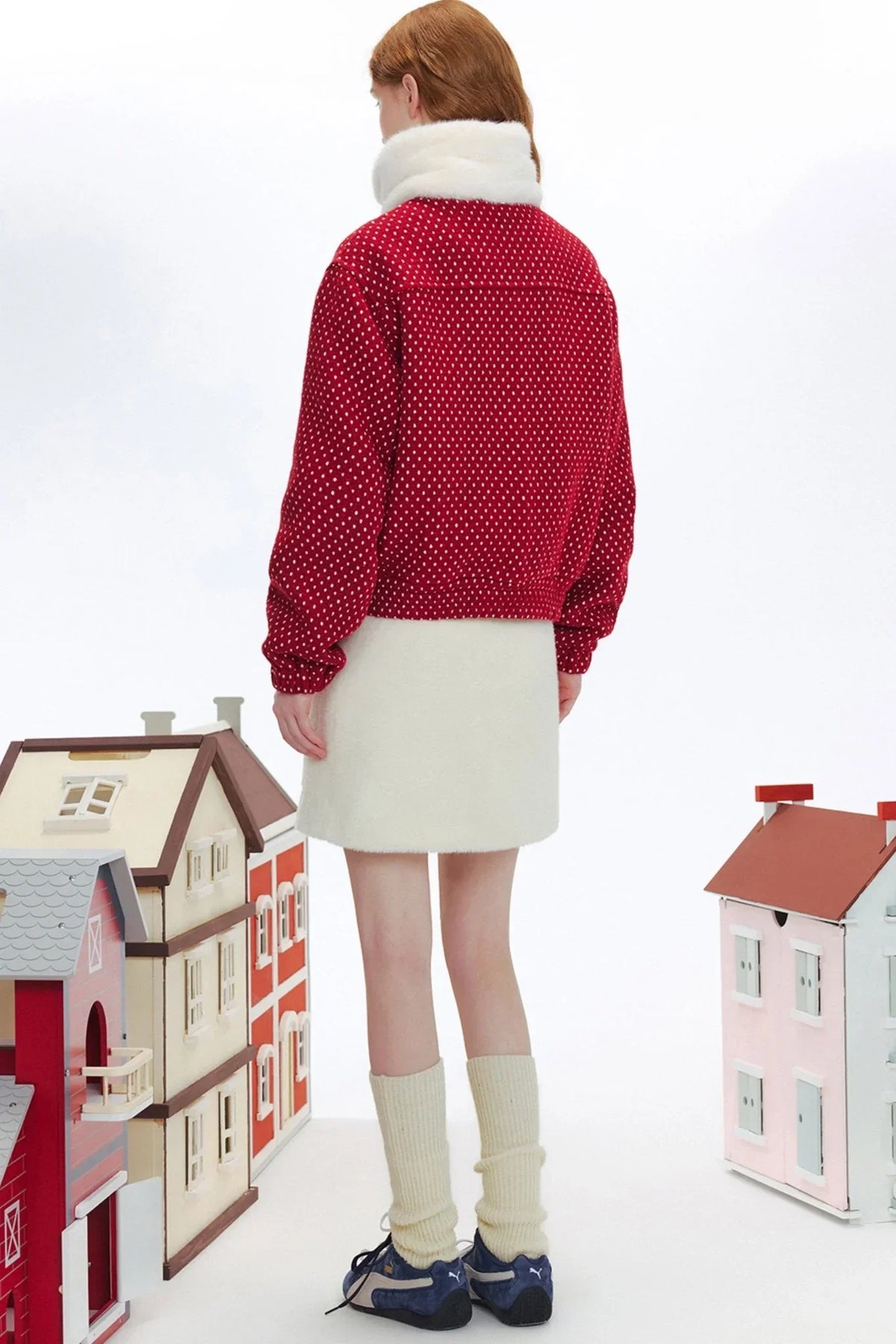 Retro Velvet Snow A Line Skirt