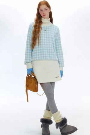 Retro Velvet Snow A Line Skirt