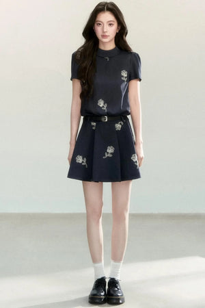 Retro Waist-Slimming A-Line Dress
