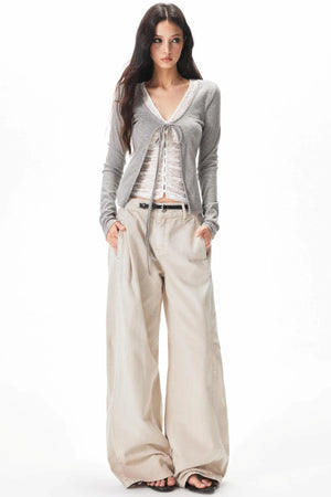 Retro Washed Apricot Cargo Pants