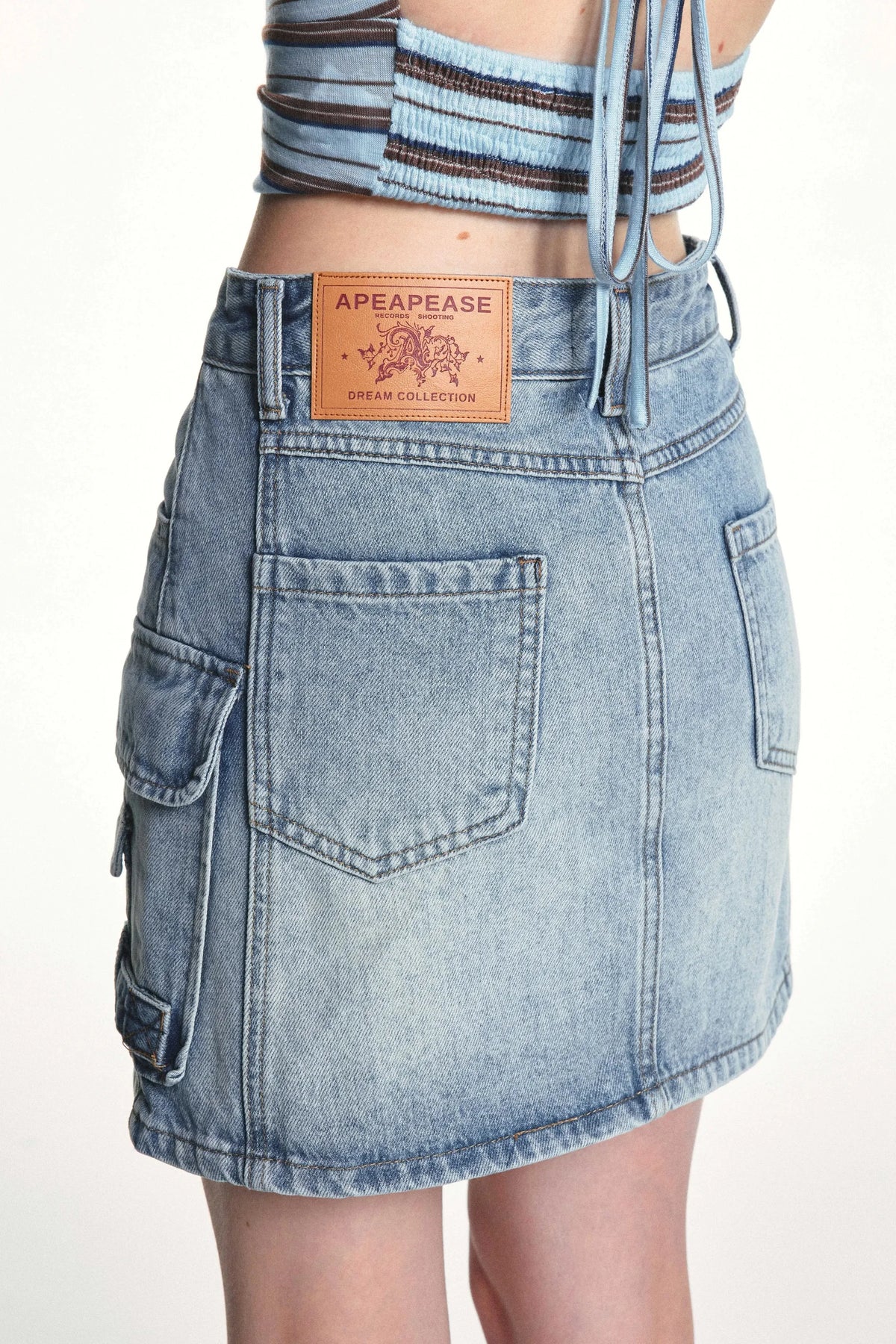 Retro Washed Slimming Denim Skirt
