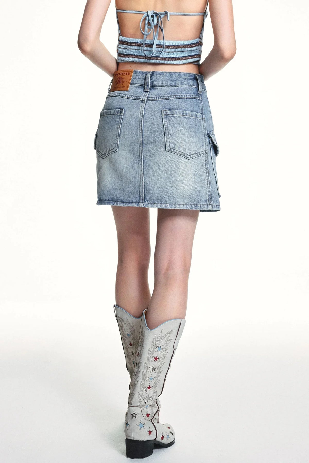 Retro Washed Slimming Denim Skirt