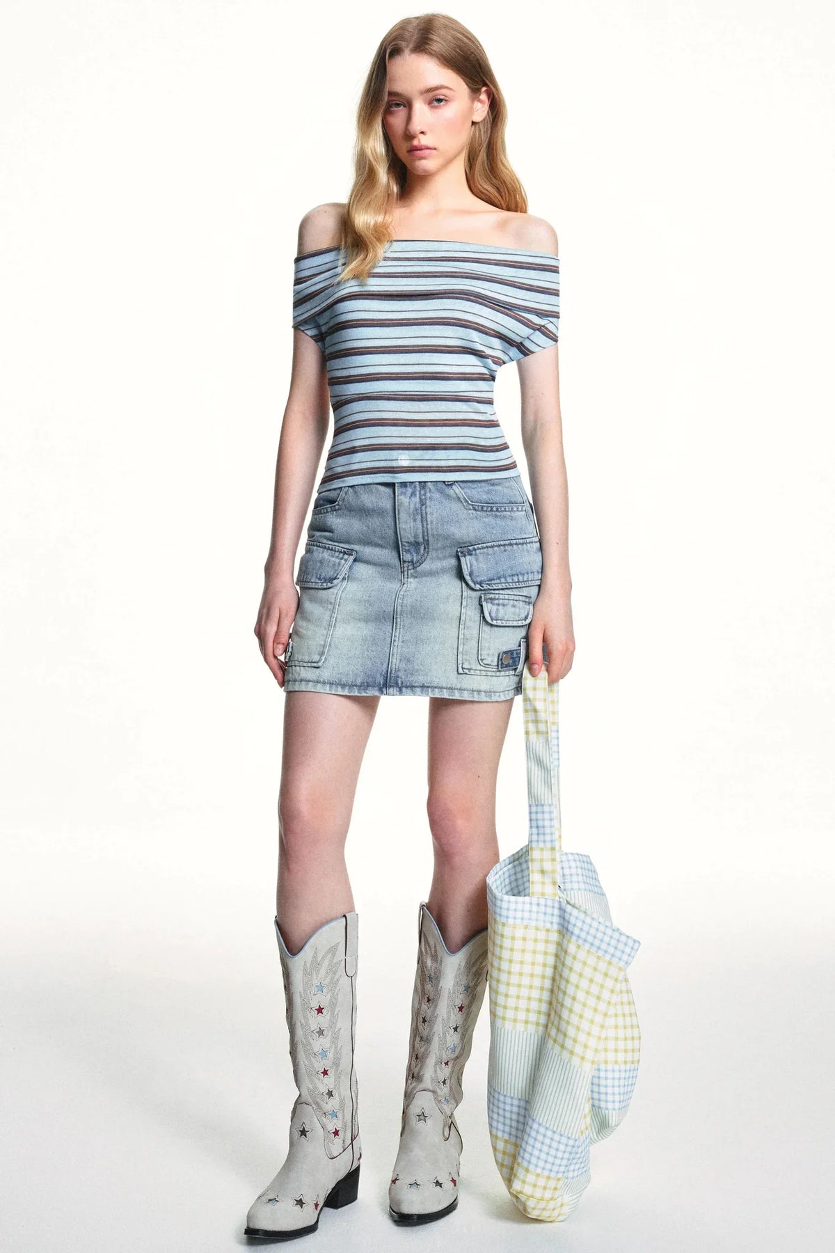 Retro Washed Slimming Denim Skirt