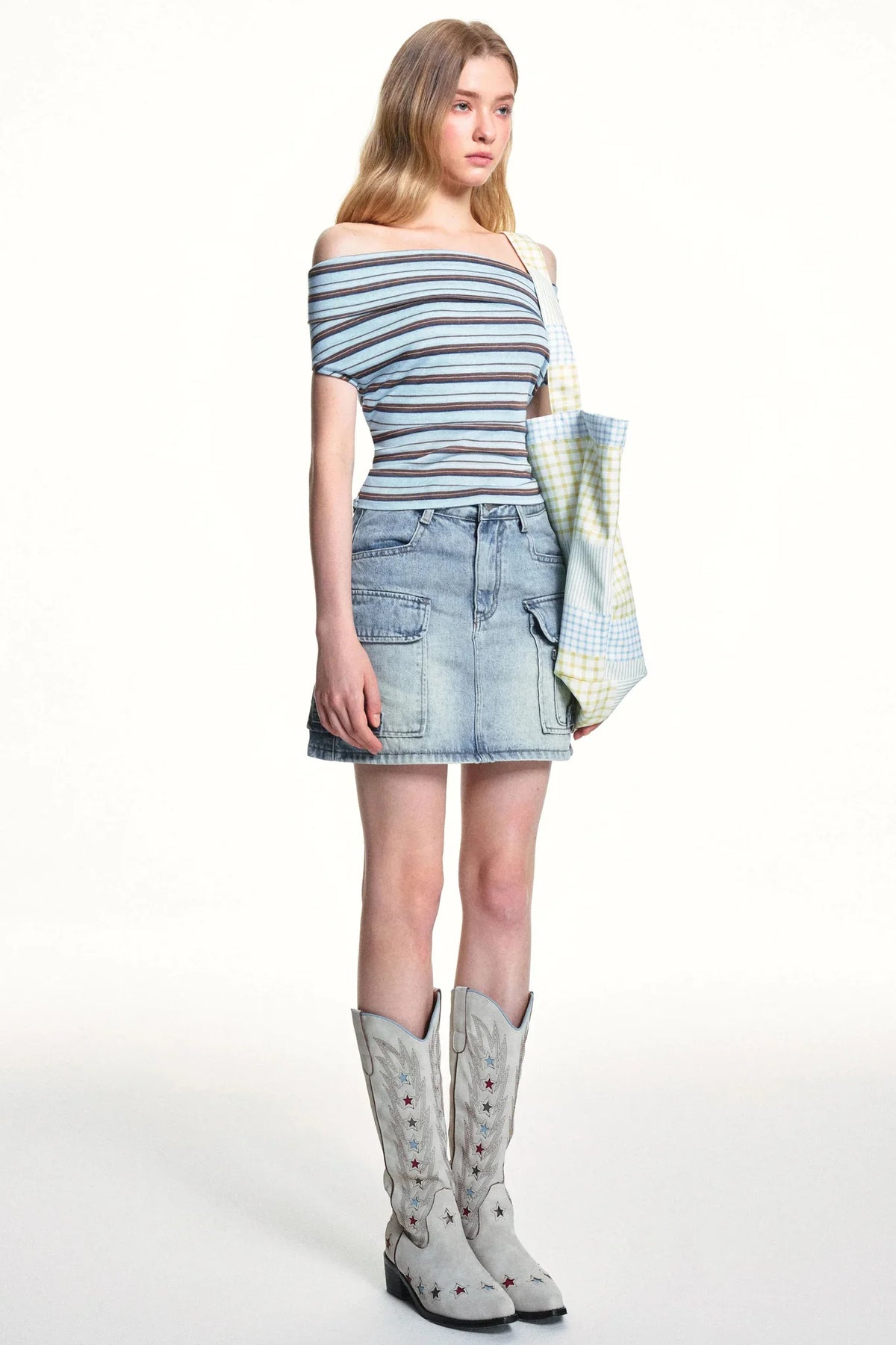 Retro Washed Slimming Denim Skirt