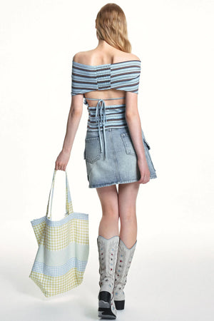 Retro Washed Slimming Denim Skirt