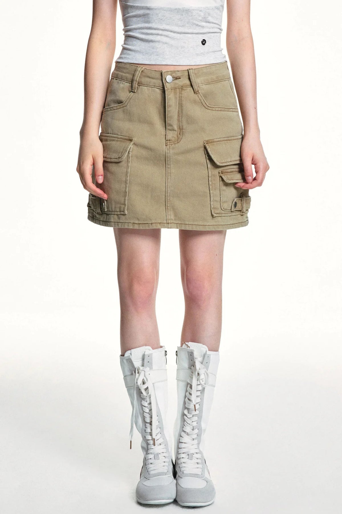 Retro Washed Slimming Denim Skirt