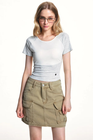 Retro Washed Slimming Denim Skirt