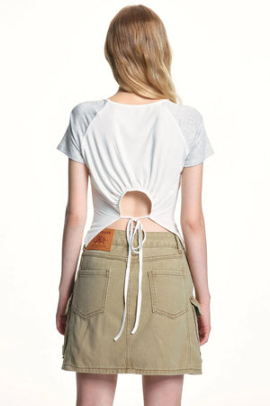 Retro Washed Slimming Denim Skirt