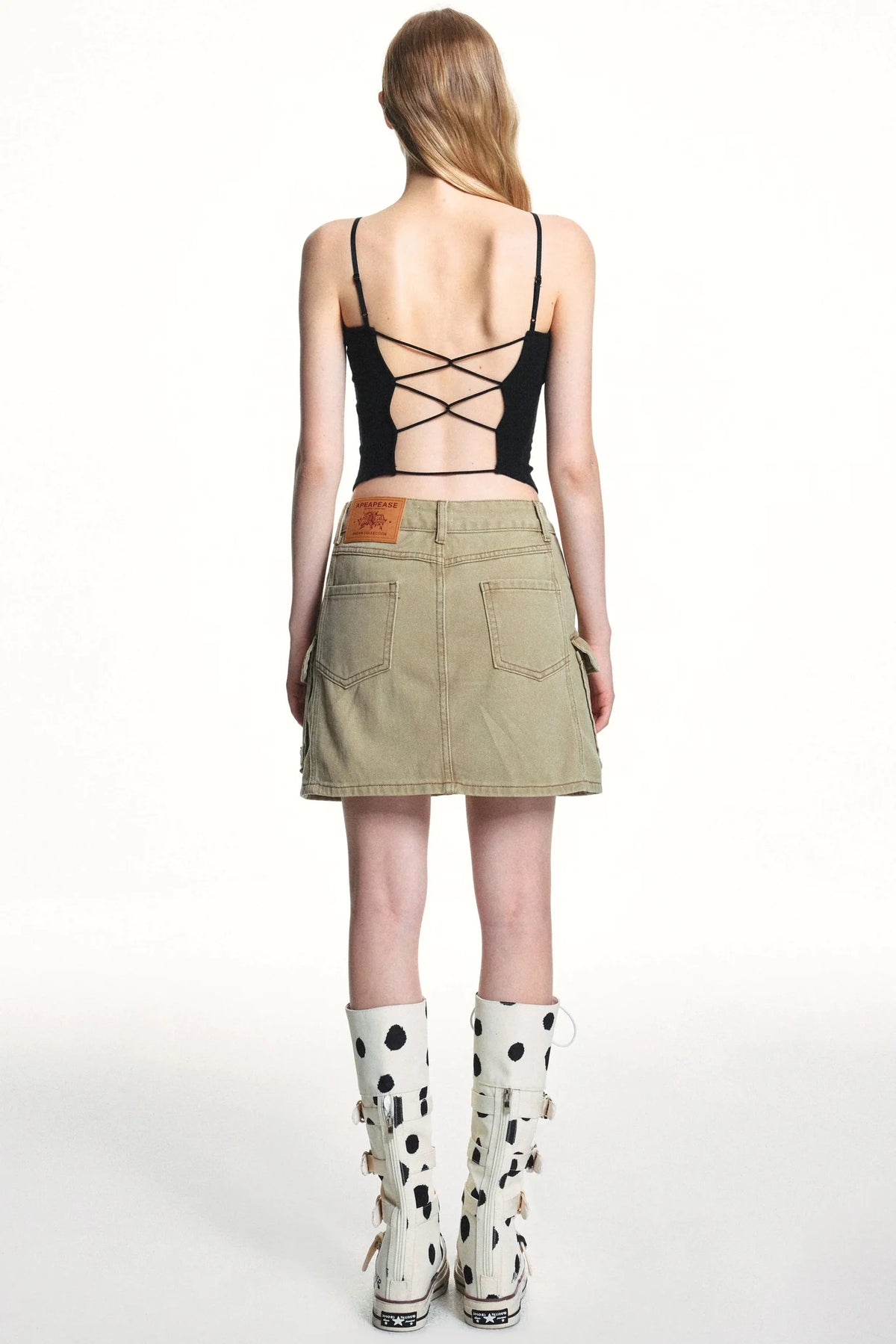 Retro Washed Slimming Denim Skirt