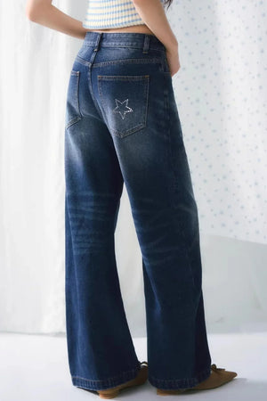 Retro Whiskered Denim Pants