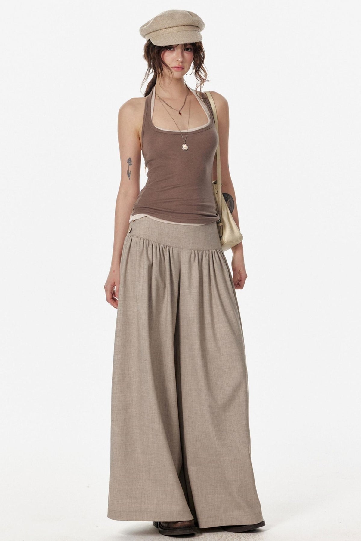Retro Wide Slim Drape Pants
