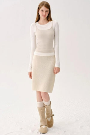 Retro Wool Blended Cardigan Set-Up