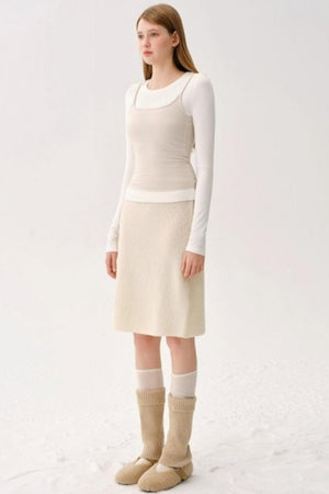 Retro Wool Blended Cardigan Set-Up