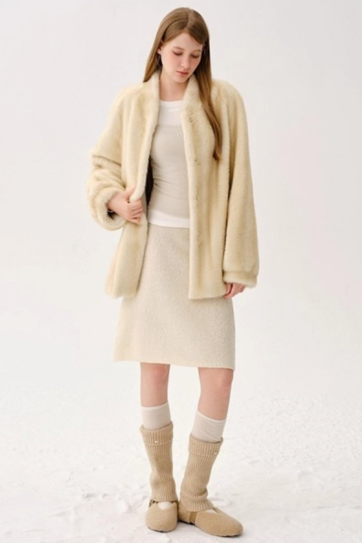 Retro Wool Blended Cardigan Set-Up