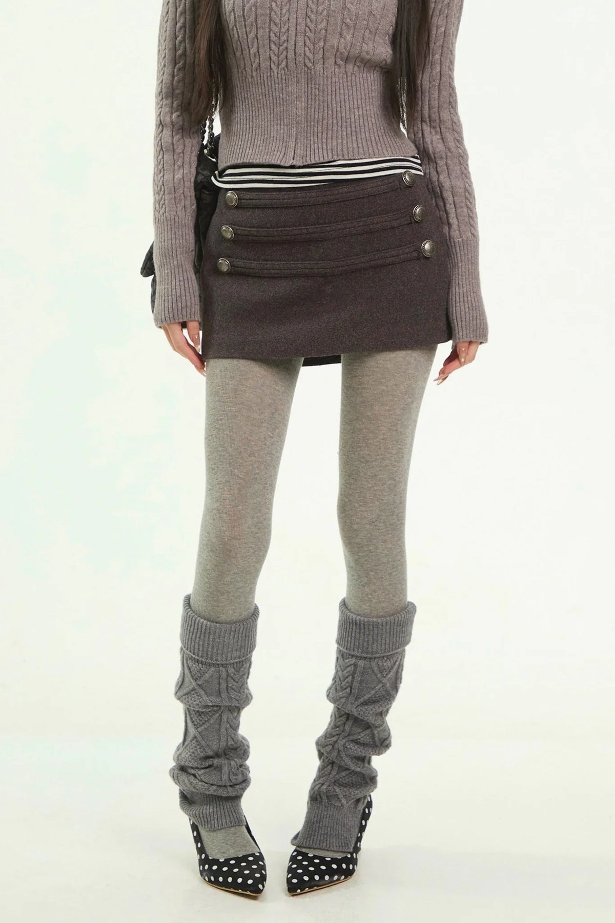 Retro Woolen A-Line Skirt