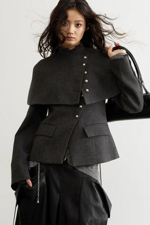 Retro Woolen Cape Coat