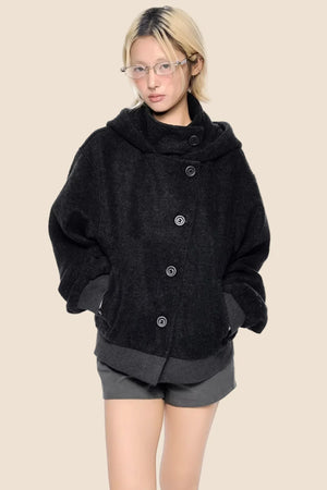 Retro Woolen Hooded Jacket