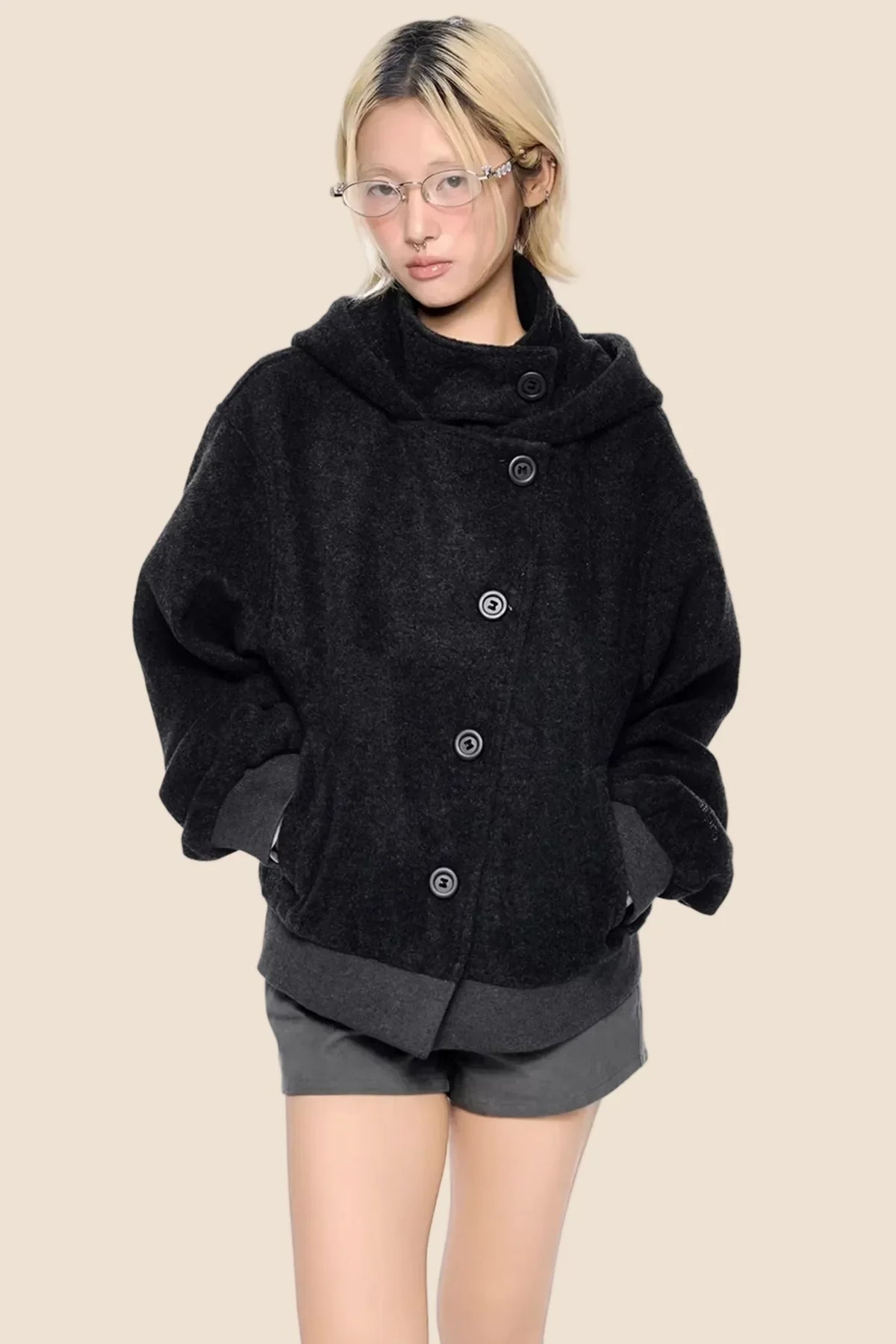 Retro Woolen Hooded Jacket