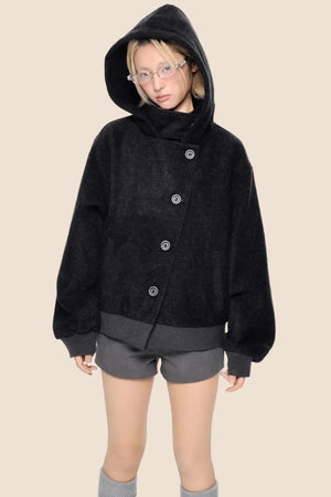 Retro Woolen Hooded Jacket
