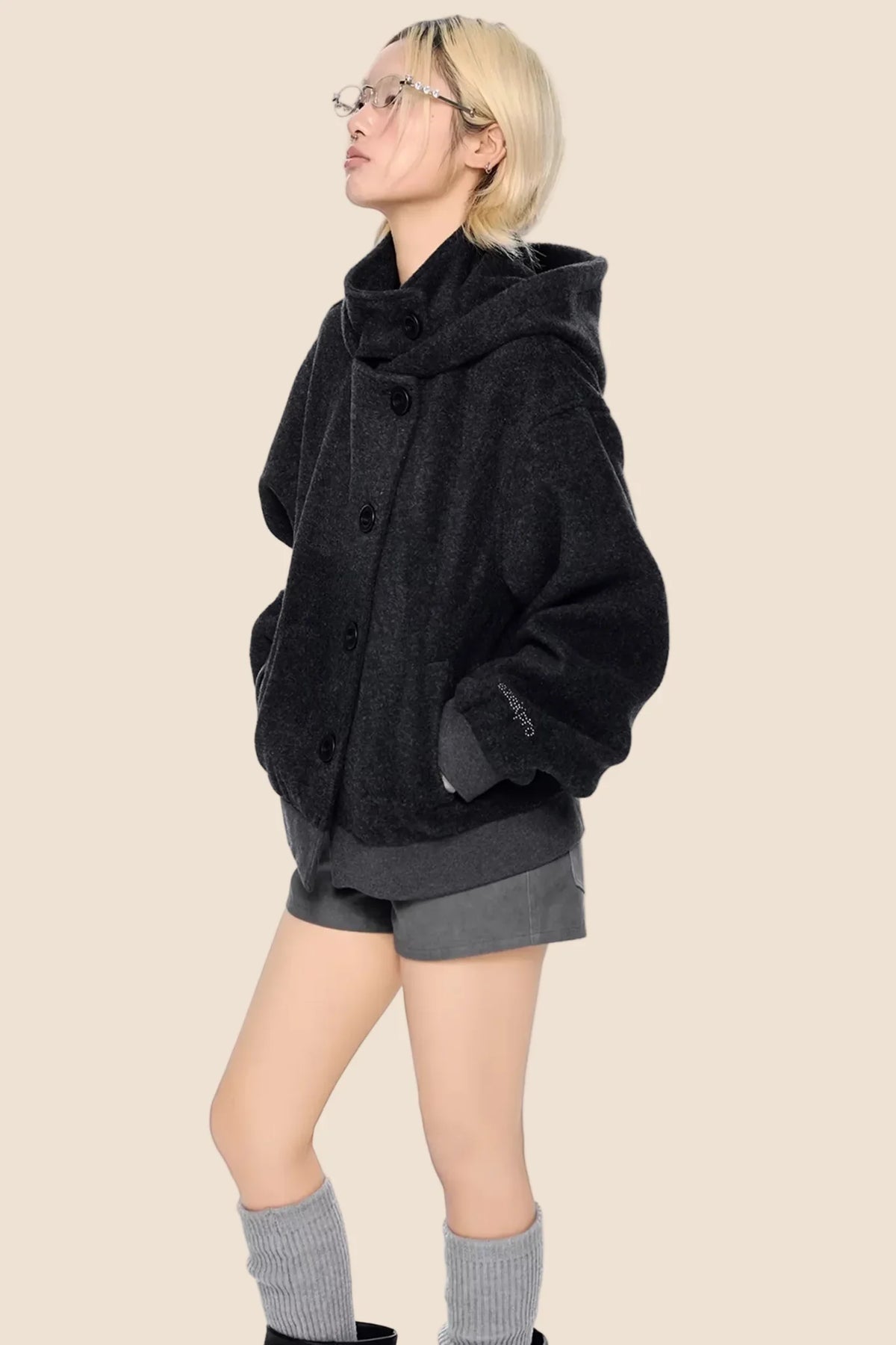 Retro Woolen Hooded Jacket