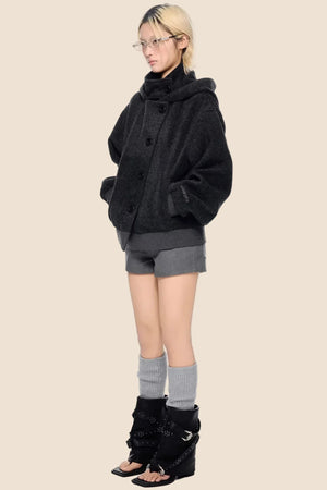 Retro Woolen Hooded Jacket