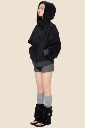 Retro Woolen Hooded Jacket