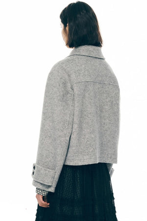 Retro Woolen Horn Button Jacket