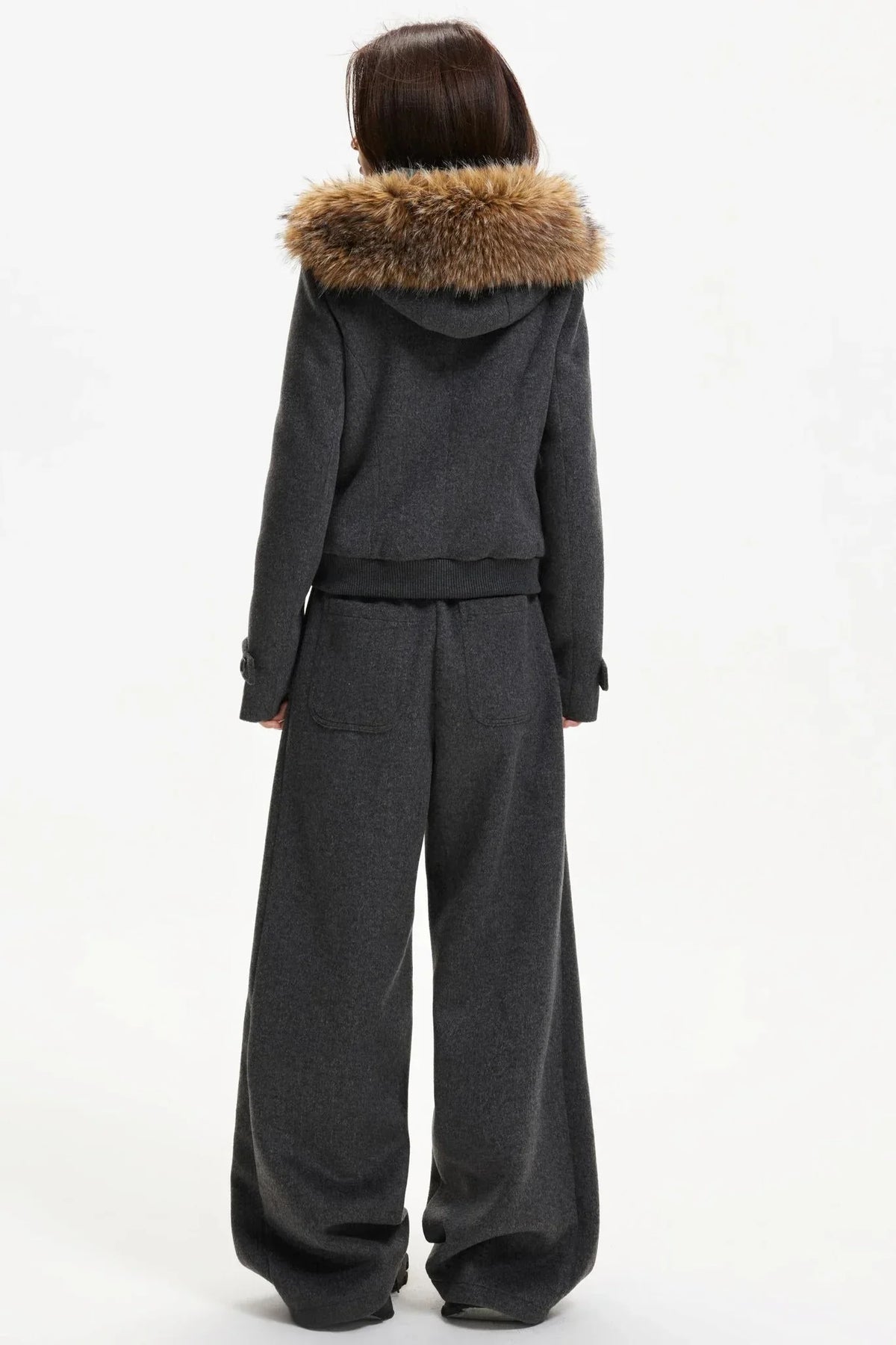 Retro Woolen Jacket & Pants Set-Up