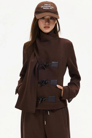 Retro Woolen Scarf Coat