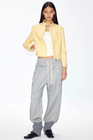 Retro Yellow Leather Jacket