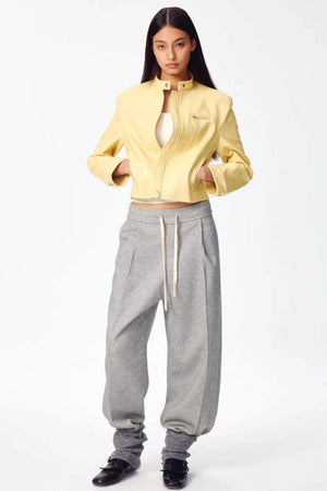 Retro Yellow Leather Jacket