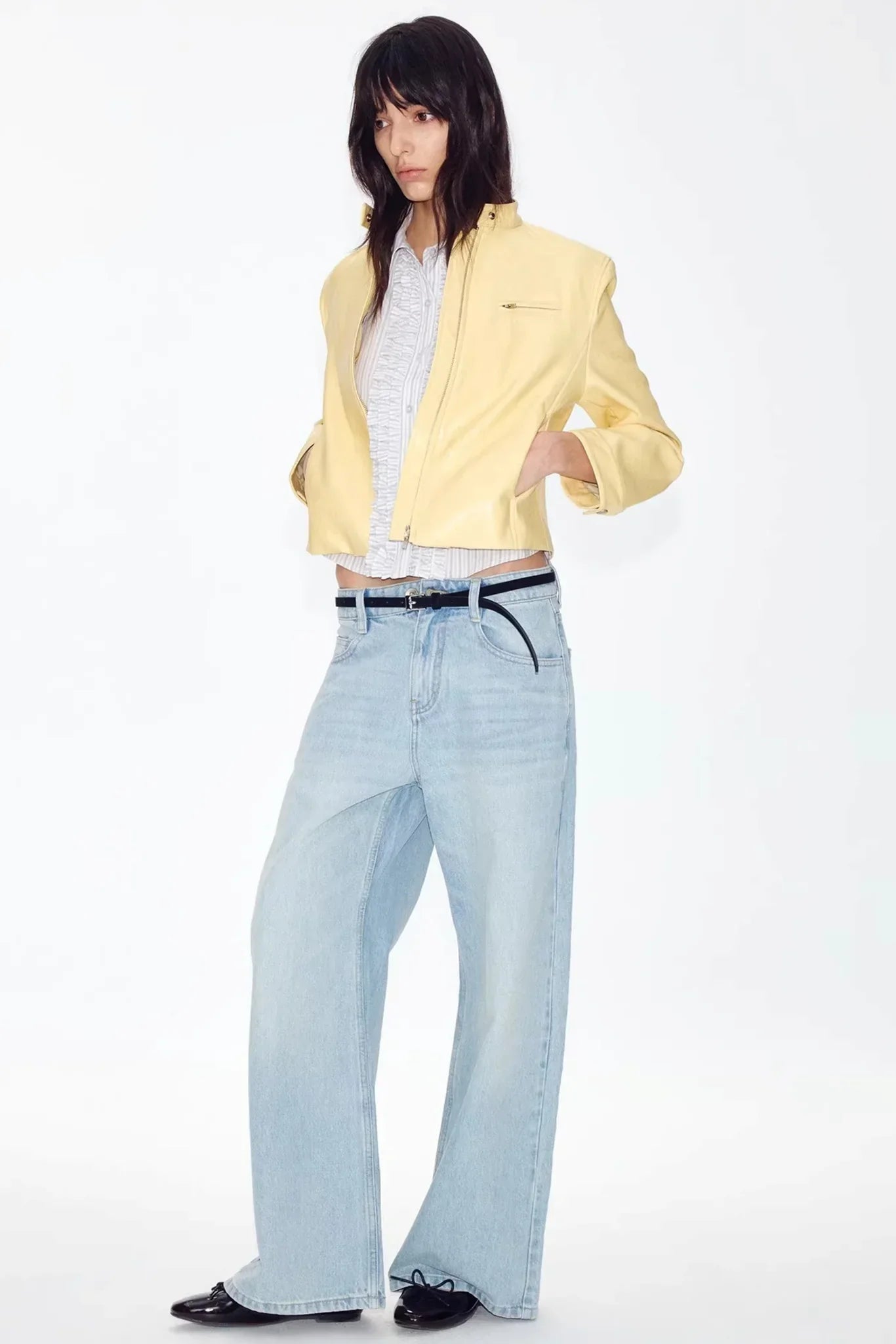 Retro Yellow Leather Jacket