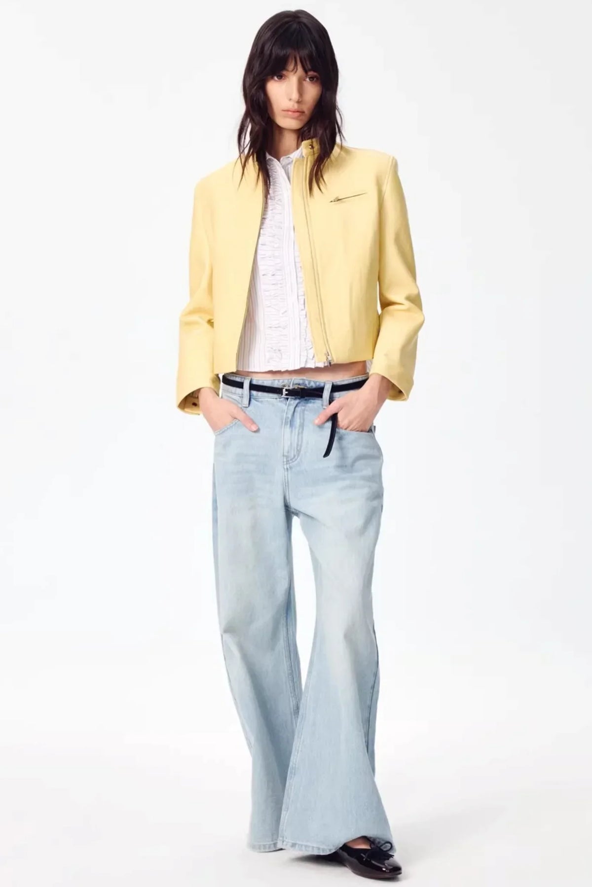 Retro Yellow Leather Jacket