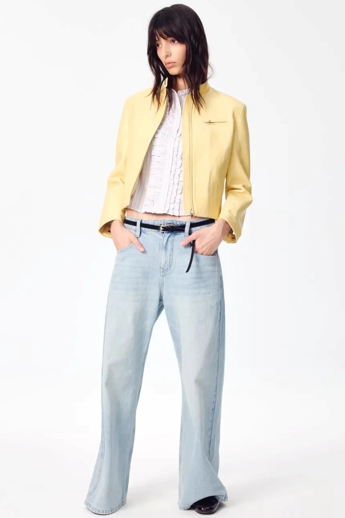Retro Yellow Leather Jacket