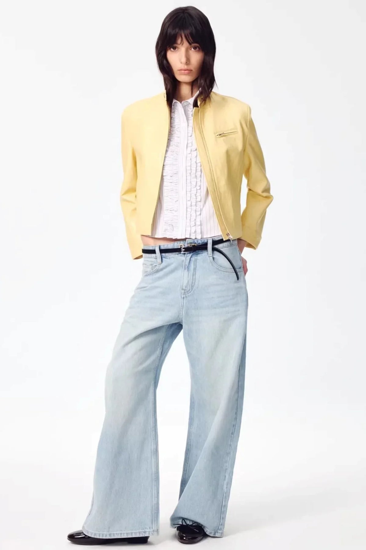 Retro Yellow Leather Jacket