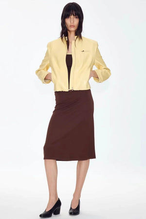 Retro Yellow Leather Jacket