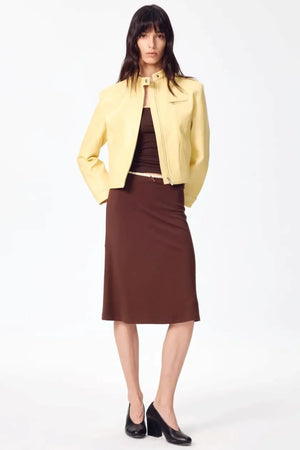 Retro Yellow Leather Jacket