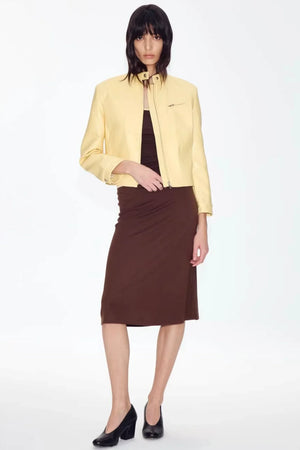 Retro Yellow Leather Jacket